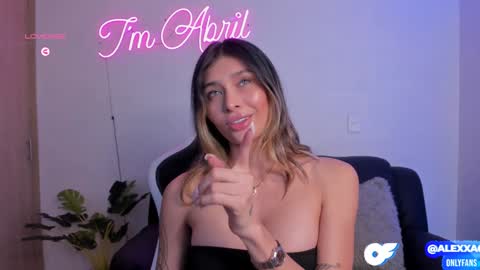 Snapshot of abril_w18 chatting on January 2025 01:38:02 AM My name is Alexa. Please say hello I like to chat with you. If you have requests please use tip online show from January 2025 01:38:02 AM