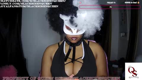 Snapshot of blacksirenqueen chatting on October 2025 10:02:01 AM Queen Siren online show from October 2025 10:02:01 AM