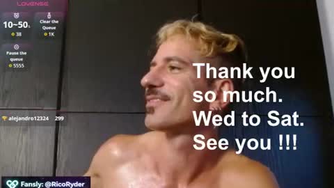 Rico Ryder online show from July 2026 05:26:02 PM
