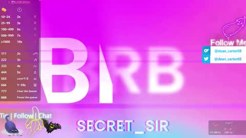 Snapshot of secret_sir chatting on March 2026 10:38:01 PM Dean Carter online show from March 2026 10:38:01 PM
