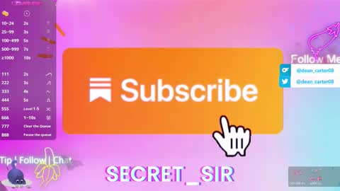 Snapshot of secret_sir chatting on March 2026 10:57:02 PM Dean Carter online show from March 2026 10:57:02 PM