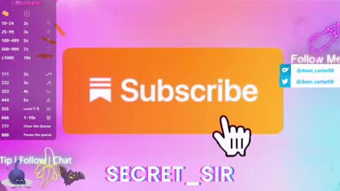 Snapshot of secret_sir chatting on March 2026 11:22:01 PM Dean Carter online show from March 2026 11:22:01 PM