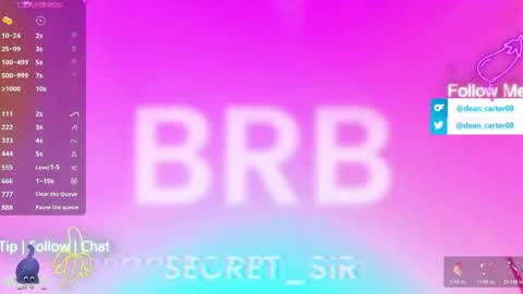 Snapshot of secret_sir chatting on April 2026 10:04:02 PM Dean Carter online show from April 2026 10:04:02 PM