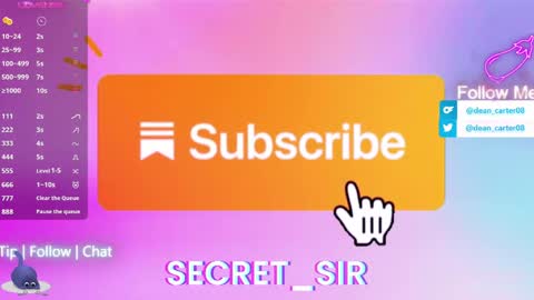 Snapshot of secret_sir chatting on May 2026 11:09:01 PM Dean Carter online show from May 2026 11:09:01 PM