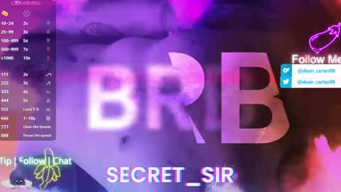 Snapshot of secret_sir chatting on May 2026 10:37:02 PM Dean Carter online show from May 2026 10:37:02 PM