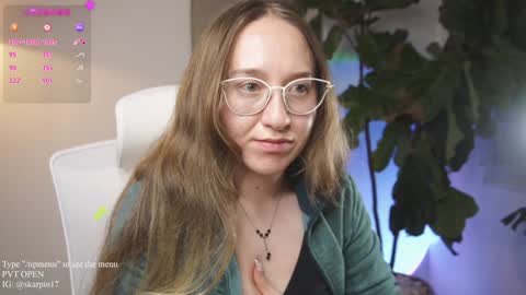 Snapshot of skarpio17 chatting on January 2025 12:14:02 AM Im Scarlett ONLINE 5pm-10pm NYC time online show from January 2025 12:14:02 AM