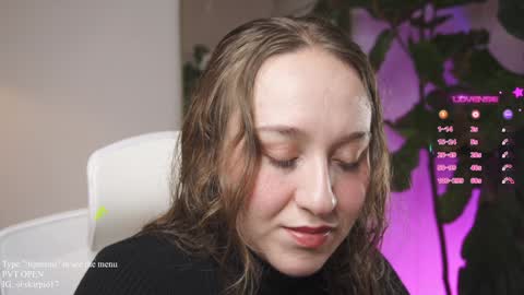 Snapshot of skarpio17 chatting on January 2025 12:37:01 AM Im Scarlett ONLINE 5pm-10pm NYC time online show from January 2025 12:37:01 AM